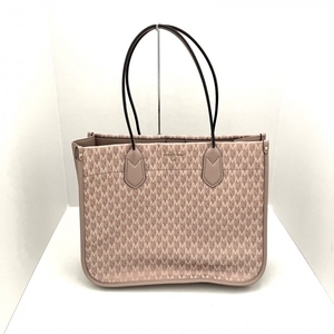 マイケルコース MICHAEL KORS トートバッグ 30S2GH6T3J HEIDI ジャガード×レザー ベージュ×ピンク 美品 バッグ