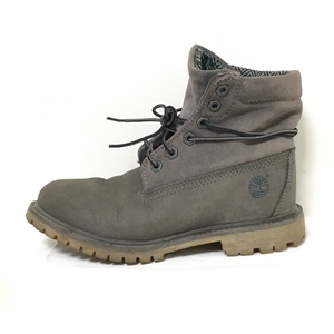 ティンバーランド Timberland ショートブーツ US6W - ヌバック×スエード ダークグレー レディース 靴