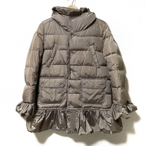 モンクレール MONCLER ダウンコート サイズ1 S SERRE(セール) グレーベージュ レディース 長袖/ジップアップ/冬 コート_画像1