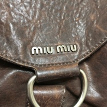 ミュウミュウ miumiu ショルダーバッグ - レザー ダークブラウン バッグ_画像8