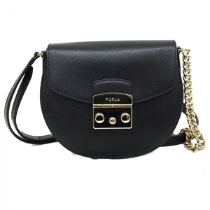 フルラ FURLA ショルダーバッグ 8050560953300 メトロポリス ミニ クロスボディ レザー 黒 チェーンショルダー/斜めがけ 美品 バッグ