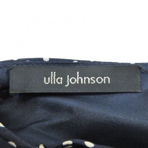 ウラ・ジョンソン ULLA JOHNSON サイズ6 M - ダークネイビー×アイボリー レディース キャミワンピ/ひざ丈/シルク/ドット柄 美品の画像3