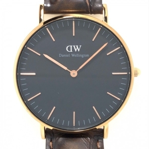 Daniel Wellington(ダニエルウェリントン) 腕時計 - B36R15 ボーイズ 革ベルト/型押し加工 黒