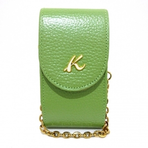 キタムラ KITAMURA シガレットケース - ナイロン ライトグリーン×ゴールド 美品 財布