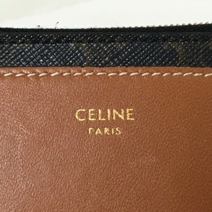 セリーヌ CELINE コインケース 10F992BZ9.04LU - トリオンフ キャンバス×ラムスキン タン ジップ付きカードホルダー 財布の画像4