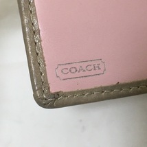 コーチ COACH 2つ折り財布 オプアート ジャガード×レザー カーキ×ベージュ L字ファスナー 財布_画像5