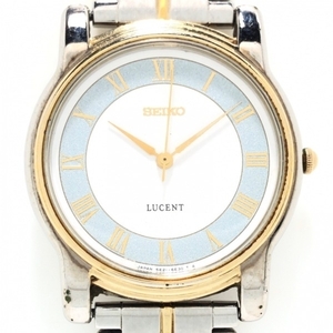 SEIKO(セイコー) 腕時計■美品 LUCENT 5E21-6E00 ボーイズ 白×ライトブルー