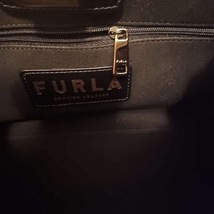 フルラ FURLA ハンドバッグ 1927 レザー 黒×ブラウン×マルチ ストライプ 美品 バッグ_画像8