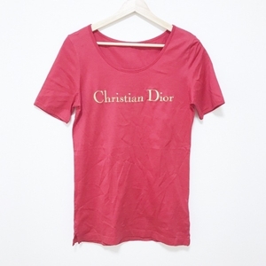 ディオール/クリスチャンディオール DIOR/ChristianDior 半袖Tシャツ - レッド×ゴールド レディース クルーネック/半袖/夏物/刺繍