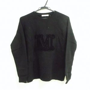  Max Mara Max Mara long sleeve sweater size XS - black lady's cashmere ./ logo design tops 