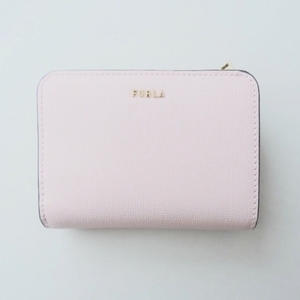 フルラ FURLA 2つ折り財布 - レザー ライトピンク L字ファスナー 美品 財布