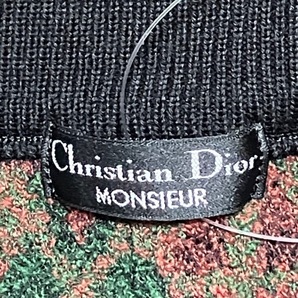 クリスチャンディオールムッシュ Christian Dior MONSIEUR 長袖セーター サイズM - 黒×グリーン×オレンジ メンズ クルーネック/総柄の画像3