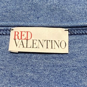 レッドバレンチノ RED VALENTINO 半袖Tシャツ サイズS - ブルー×ネイビー レディース クルーネック/フリル/レース トップスの画像3