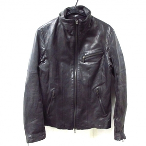 シェラック SHELLAC ライダースジャケット サイズ48 XL - 黒 メンズ 長袖/ジップアップ/春/秋 ジャケット