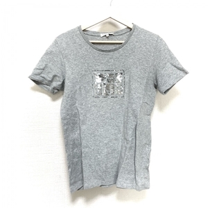 セリーヌ CELINE 半袖Tシャツ サイズXL - ライトグレー レディース クルーネック/スパンコール トップス