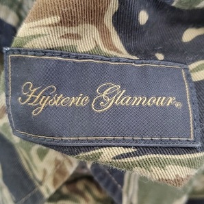 ヒステリックグラマー HYSTERIC GLAMOUR 長袖シャツ サイズFEEE コットン 黒×カーキ×ダークブラウン 迷彩柄 美品 トップスの画像3