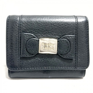 シーバイクロエ SEE BY CHLOE パスケース - レザー 黒 リボン 財布
