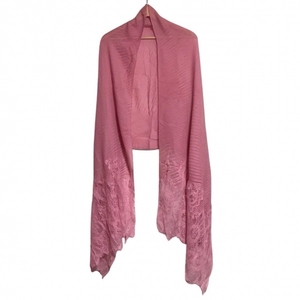  Valentino VALENTINO stole ( shawl ) - cashmere × wool pink race muffler 