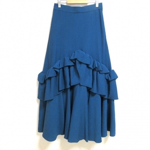 アメリ AMERI ロングスカート サイズM ブルー レディース フリル 美品 ボトムスの画像1