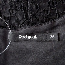 デシグアル Desigual サイズ36 M - 黒×マルチ レディース 長袖/ひざ丈/フラワー(花) ワンピース_画像3