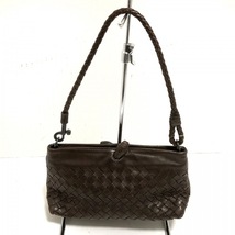 ボッテガヴェネタ BOTTEGA VENETA ショルダーバッグ 120773 イントレチャート レザー ダークブラウン ミニバッグ バッグ_画像3