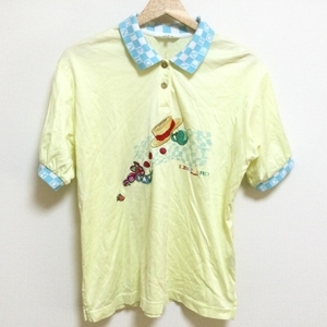 re owner -ru sport LEONARD SPORT polo-shirt with short sleeves size M - light yellow × light blue × multi lady's tops 