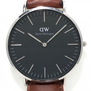 Daniel Wellington(ダニエルウェリントン) 腕時計 - B40S11 メンズ 革ベルト 黒の画像1