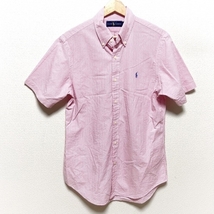 ラルフローレン RalphLauren 半袖シャツ サイズS - ピンク×白 メンズ ストライプ トップス_画像1