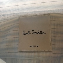 ポールスミス PaulSmith 長袖シャツ サイズM - 白×ライトブルー×黒 メンズ ストライプ 美品 トップス_画像3