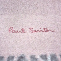 ポールスミス PaulSmith ストール(ショール) - カシミヤ ライトピンク×ライトグレー 美品 マフラー_画像2
