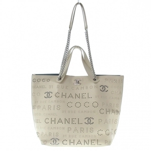 シャネル CHANEL トートバッグ AS0487 - カーフスキン アイボリー レディース チェーンショルダー/シルバー金具/パンチングロゴ/2wayの画像1