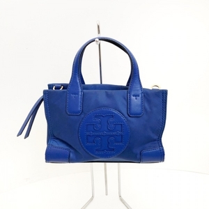 トリーバーチ TORY BURCH ハンドバッグ - ナイロン×レザー ブルー ミニバッグ バッグ