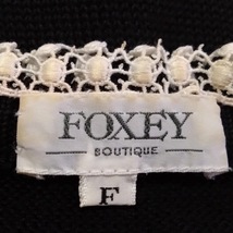 フォクシー FOXEY カーディガン サイズF - 黒×アイボリー レディース 長袖/リボン トップス_画像3