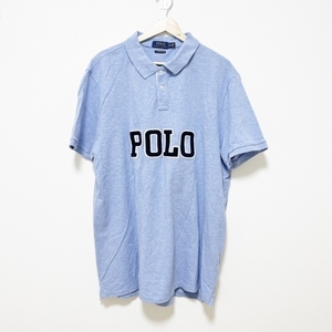 ポロラルフローレン POLObyRalphLauren 半袖ポロシャツ サイズXXL XL - ライトブルー×ダークネイビー×白 メンズ 美品 トップス