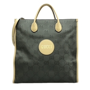 グッチ GUCCI トートバッグ 630355 オフ ザ グリッド ナイロンジャガード×レザー グレー×ベージュ バッグ