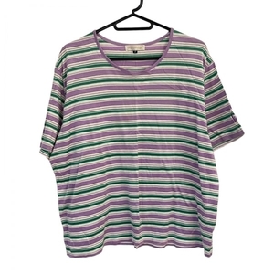 バーバリーズ Burberry's 半袖Tシャツ サイズF - ライトパープル×グリーン×白 レディース クルーネック/ボーダー トップス