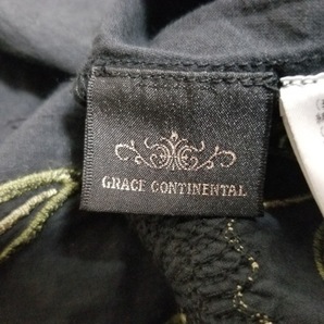 グレースコンチネンタル GRACE CONTINENTAL 七分袖カットソー サイズ38 M - 黒×カーキ×マルチ レディース トップスの画像3