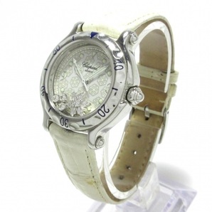 Chopard(ショパール) 腕時計 ハッピースポーツ スノーフレーク 27/8949 レディース 革ベルト/3Pムービングダイヤ アイボリーの画像2