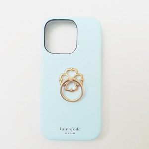  Kate Spade Kate spade mobile telephone case - leather light blue clover beautiful goods purse 