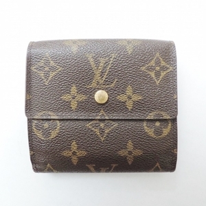 ルイヴィトン LOUIS VUITTON Wホック財布 M61652 ポルトモネビエカルトクレディ モノグラム・キャンバス ×クロスグレインレザー - SP0013