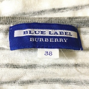 バーバリーブルーレーベル Burberry Blue Label 半袖カットソー サイズ38 M - アイボリー×グレー レディース クルーネック/ボーダー 美品の画像3