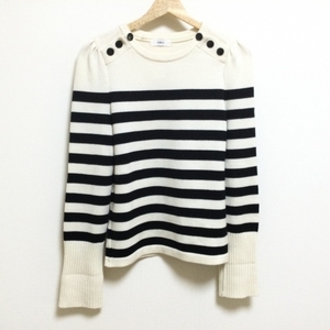 o yellowtail OBLI long sleeve sweater size - ivory × black lady's border tops 