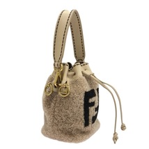 フェンディ FENDI ハンドバッグ 8BS010 ミニ モントレゾール シープスキン×ラムスキン ピンクベージュ×黒 ミニバッグ/巾着型 バッグ_画像2