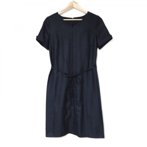  SunaUna SunaUna size 36 S - dark navy lady's V neck / short sleeves / knee height beautiful goods One-piece 