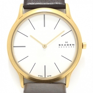 SKAGEN(スカーゲン) 腕時計■美品 - 858XLGLD メンズ 白