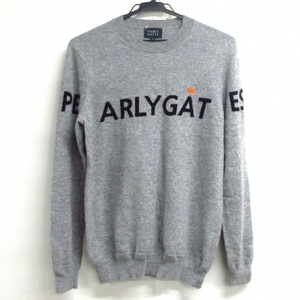 パーリーゲイツ PEARLY GATES 長袖セーター/ニット サイズ4 XL - グレー×黒×オレンジ メンズ トップス