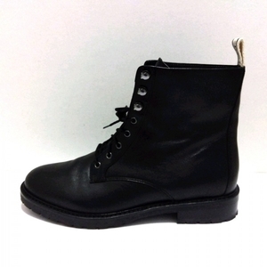  Ralph Lauren RalphLauren short boots 9B - leather black lady's shoes 