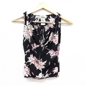  Blumarine * Anna Molinari BLUMARINE ANNA MOLINARI no sleeve cut and sewn size I:38 - black × pink × multi lady's floral print beautiful goods 