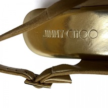 ジミーチュウ JIMMY CHOO サンダル 38 - スエード×化学繊維 ブラウン×ゴールド ウェッジソール/オープントゥ 美品 靴_画像5