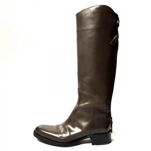  Sartre SARTORE long boots 37 - leather dark brown out sole re-upholstering settled / wood heel shoes 